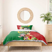 Vanuatu Christmas Bedding Set Funny Santa with Namele and Boar Tusk Tribal LT03 - Polynesian Pride
