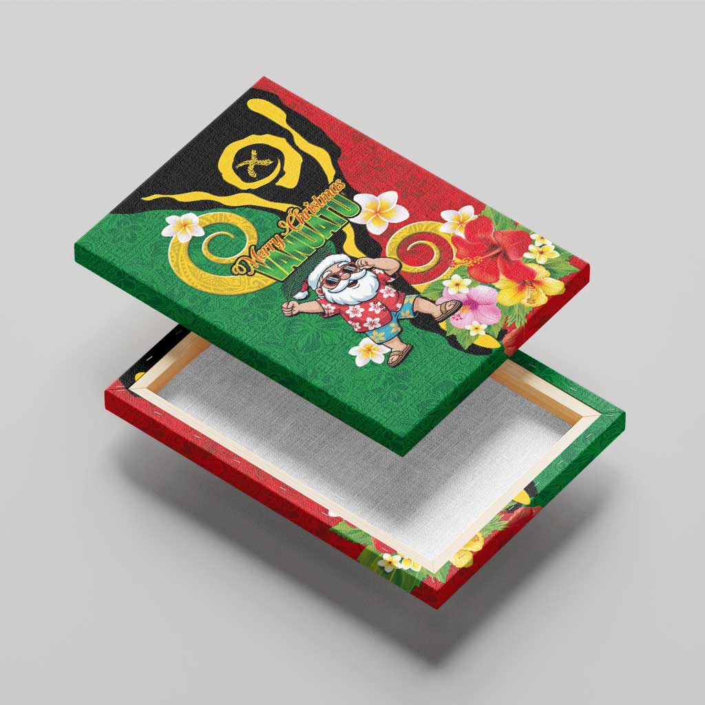 Vanuatu Christmas Canvas Wall Art Funny Santa with Namele and Boar Tusk Tribal - Polynesian Pride