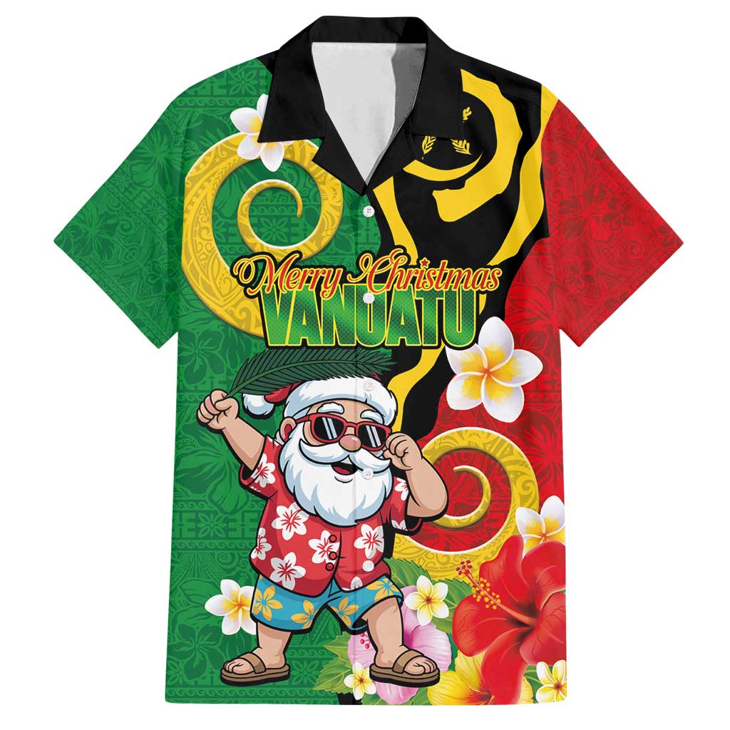 Vanuatu Christmas Family Matching Tank Maxi Dress and Hawaiian Shirt Funny Santa with Namele and Boar Tusk Tribal - Polynesian Pride