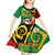 Vanuatu Christmas Kid Short Sleeve Dress Funny Santa with Namele and Boar Tusk Tribal - Polynesian Pride
