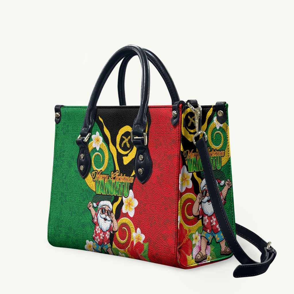 Vanuatu Christmas Leather Bag Funny Santa with Namele and Boar Tusk Tribal - Polynesian Pride