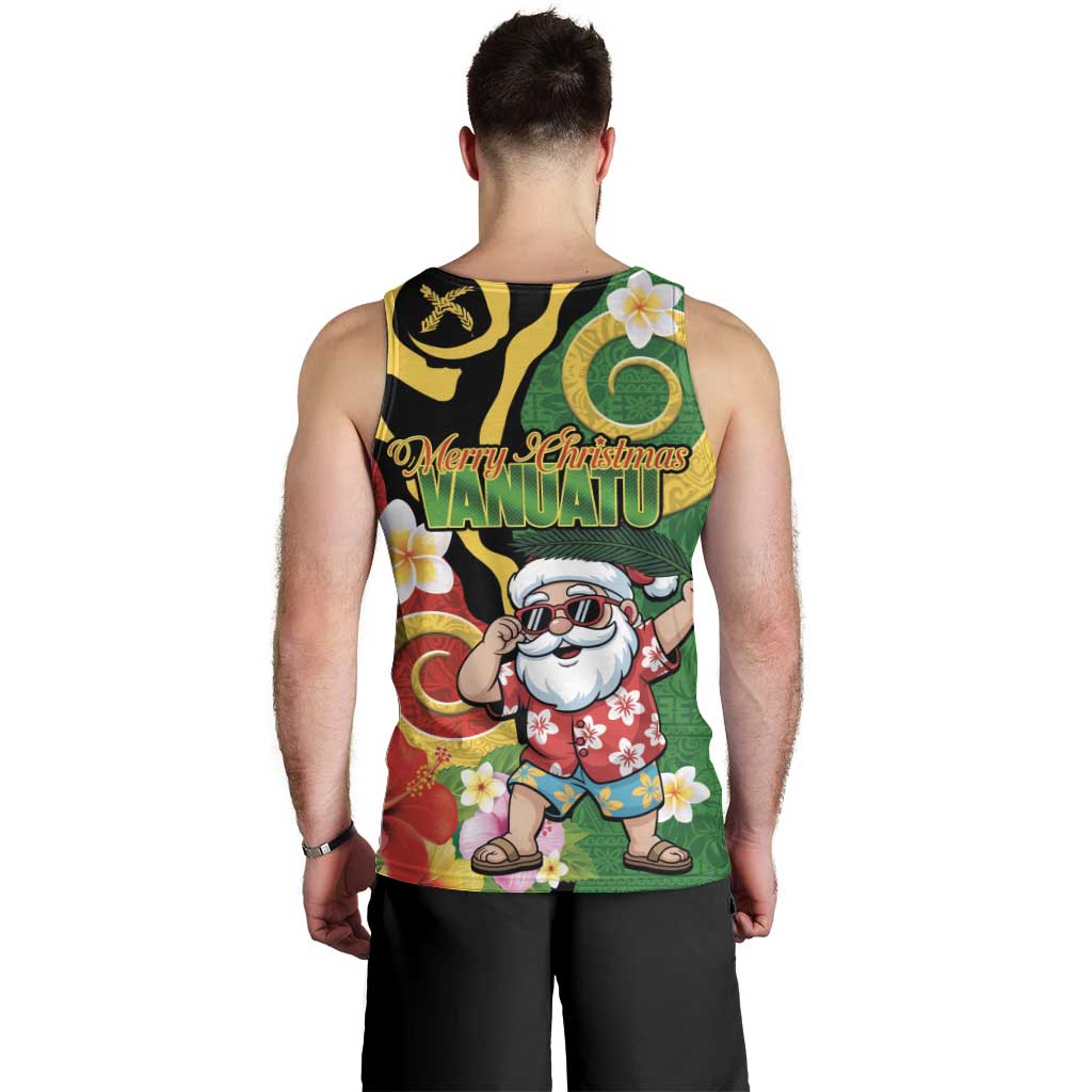 Vanuatu Christmas Men Tank Top Funny Santa with Namele and Boar Tusk Tribal - Polynesian Pride