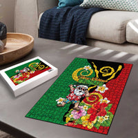 Vanuatu Christmas Puzzle Funny Santa with Namele and Boar Tusk Tribal - Polynesian Pride