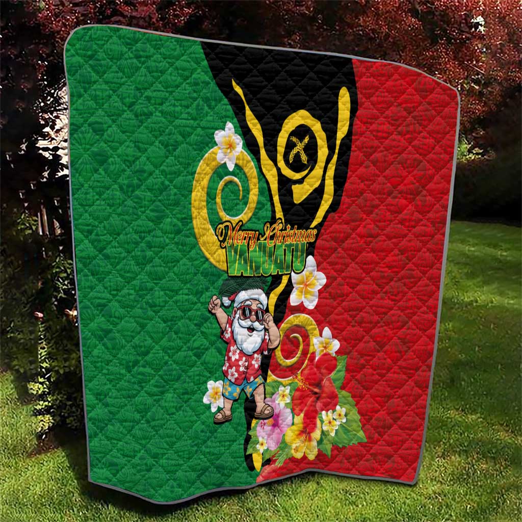 Vanuatu Christmas Quilt Funny Santa with Namele and Boar Tusk Tribal - Polynesian Pride