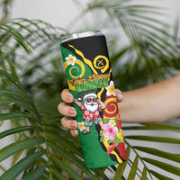 Vanuatu Christmas Skinny Tumbler Funny Santa with Namele and Boar Tusk Tribal - Polynesian Pride