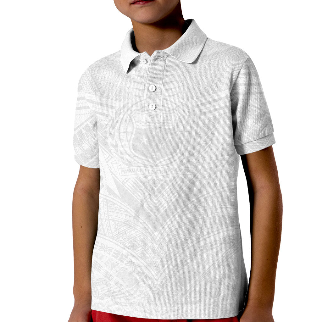 Samoan Lotu a Tamaiti Kid Polo Shirt Coat of Arms and Polynesian Pattern