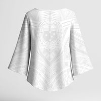 Samoan Lotu a Tamaiti Kimono Sleeve Blouse Coat of Arms and Polynesian Pattern
