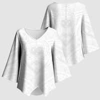 Samoan Lotu a Tamaiti Kimono Sleeve Blouse Coat of Arms and Polynesian Pattern