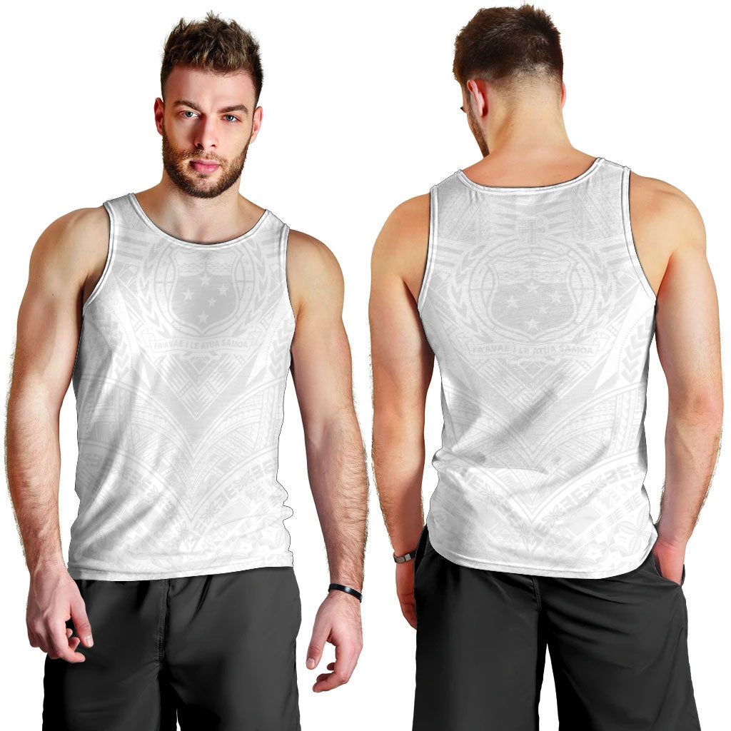 Samoan Lotu a Tamaiti Men Tank Top Coat of Arms and Polynesian Pattern