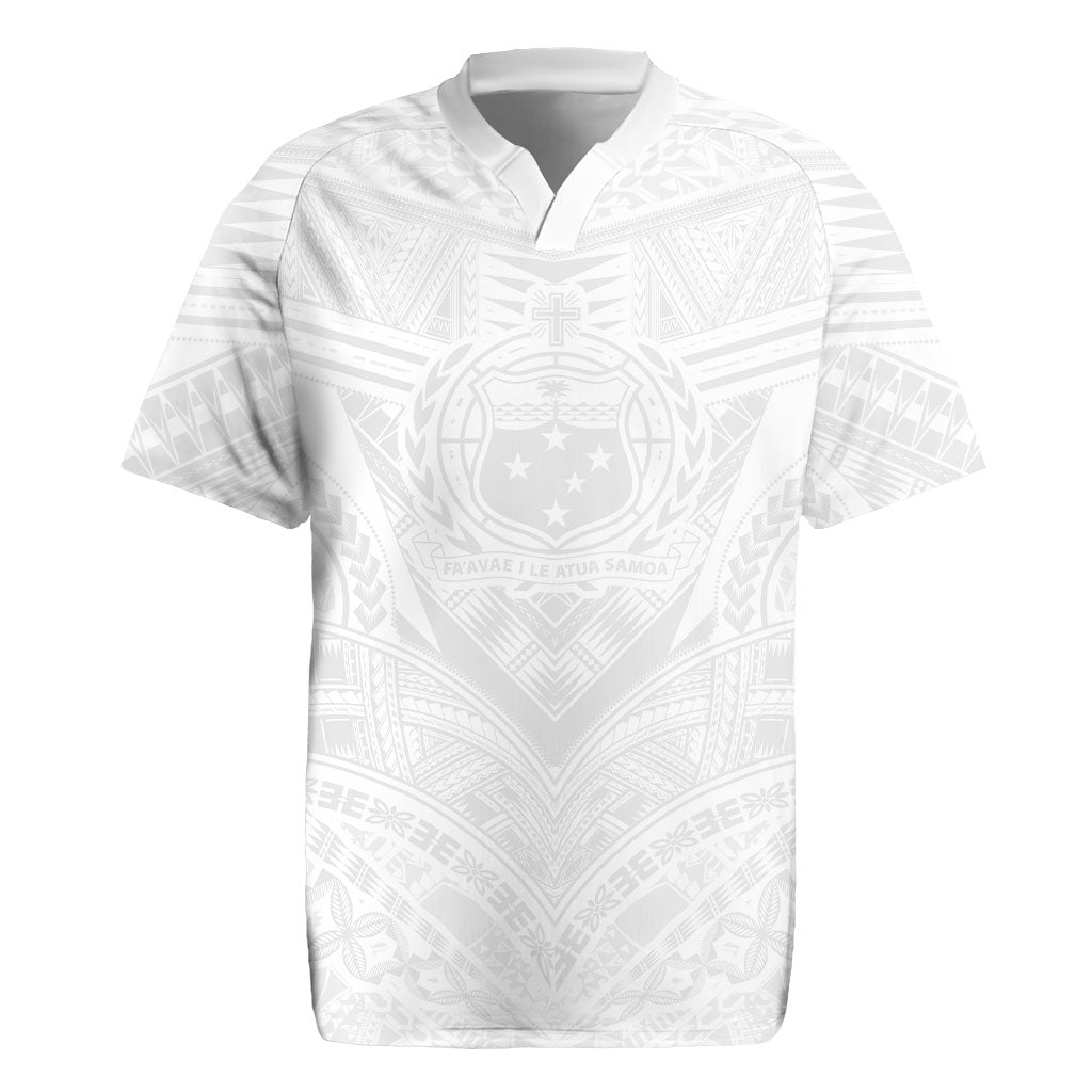 Samoan Lotu a Tamaiti Rugby Jersey Coat of Arms and Polynesian Pattern
