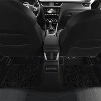 Hawaiian Tribal Tattoo and Plumeria Car Mats Polynesian Pattern Black Color