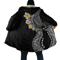 Hawaiian Tribal Tattoo and Plumeria Cloak Polynesian Pattern Black Color
