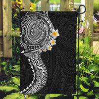Hawaiian Tribal Tattoo and Plumeria Garden Flag Polynesian Pattern Black Color