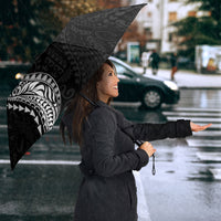 Hawaiian Tribal Tattoo and Plumeria Umbrella Polynesian Pattern Black Color