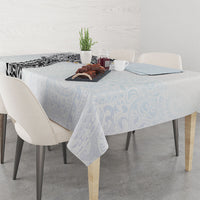 Hawaiian Tribal Tattoo and Plumeria Tablecloth Polynesian Pattern White Color