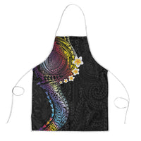 Hawaiian Tribal Tattoo and Plumeria Apron Polynesian Pattern Rainbow