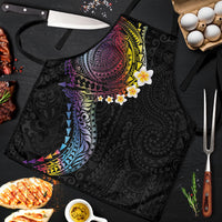 Hawaiian Tribal Tattoo and Plumeria Apron Polynesian Pattern Rainbow