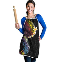 Hawaiian Tribal Tattoo and Plumeria Apron Polynesian Pattern Rainbow