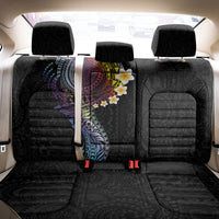 Hawaiian Tribal Tattoo and Plumeria Back Car Seat Cover Polynesian Pattern Rainbow