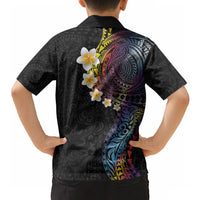 Hawaiian Tribal Tattoo and Plumeria Hawaiian Shirt Polynesian Pattern Rainbow