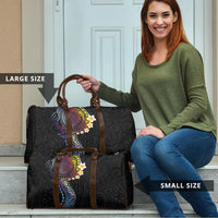 Hawaiian Tribal Tattoo and Plumeria Travel Bag Polynesian Pattern Rainbow