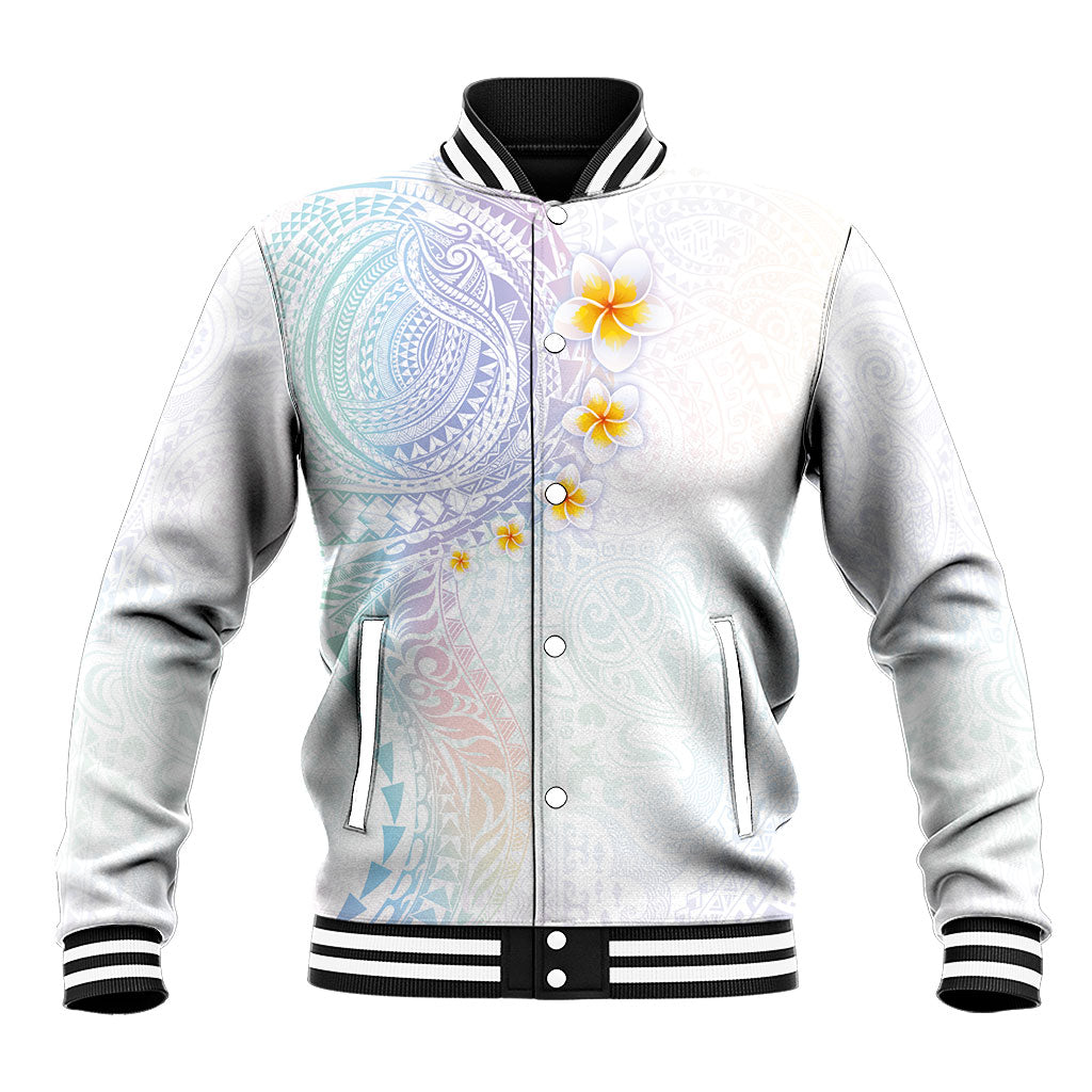 Hawaiian Tribal Tattoo and Plumeria Baseball Jacket Polynesian Pattern Sweet