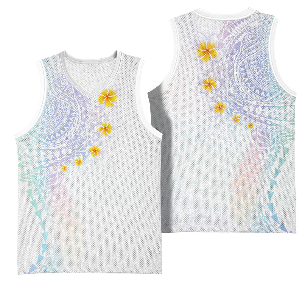 Hawaiian Tribal Tattoo and Plumeria Basketball Jersey Polynesian Pattern Sweet