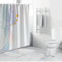 Hawaiian Tribal Tattoo and Plumeria Bathroom Set Polynesian Pattern Sweet