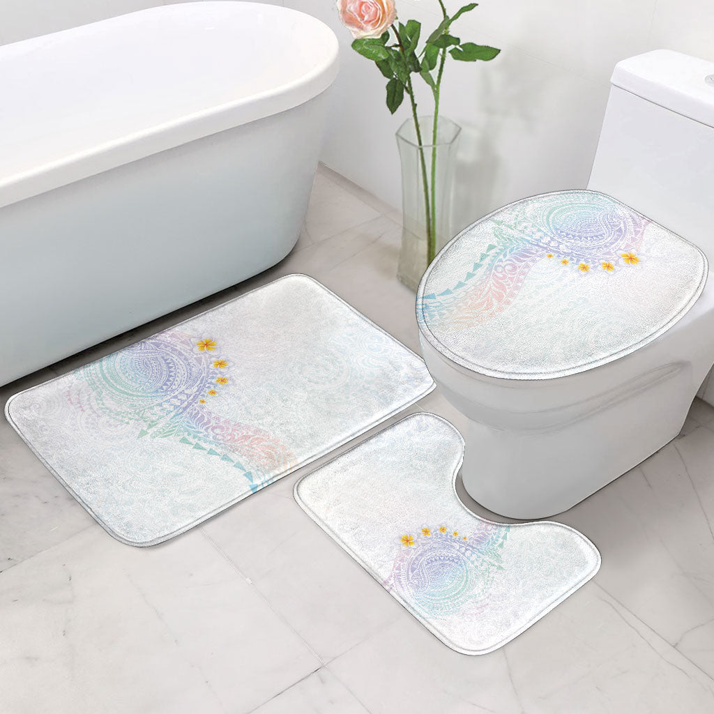 Hawaiian Tribal Tattoo and Plumeria Bathroom Set Polynesian Pattern Sweet