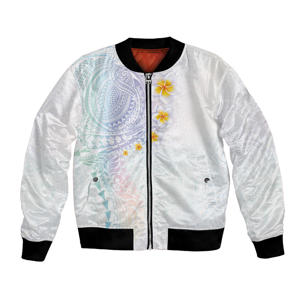 Hawaiian Tribal Tattoo and Plumeria Bomber Jacket Polynesian Pattern Sweet