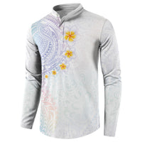 Hawaiian Tribal Tattoo and Plumeria Button Sweatshirt Polynesian Pattern Sweet