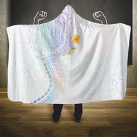 Hawaiian Tribal Tattoo and Plumeria Hooded Blanket Polynesian Pattern Sweet