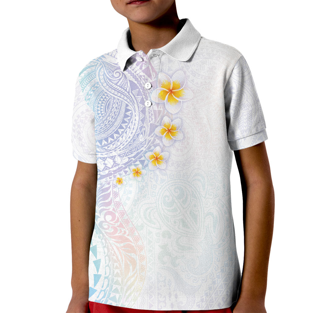 Hawaiian Tribal Tattoo and Plumeria Kid Polo Shirt Polynesian Pattern Sweet