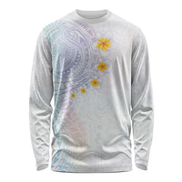 Hawaiian Tribal Tattoo and Plumeria Long Sleeve Shirt Polynesian Pattern Sweet