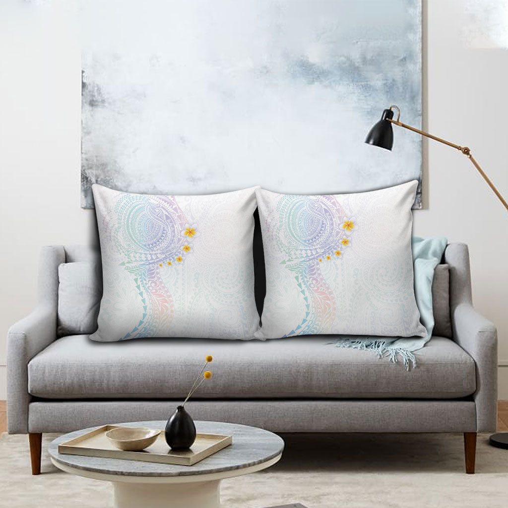 Hawaiian Tribal Tattoo and Plumeria Pillow Cover Polynesian Pattern Sweet