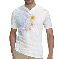Hawaiian Tribal Tattoo and Plumeria Rugby Jersey Polynesian Pattern Sweet