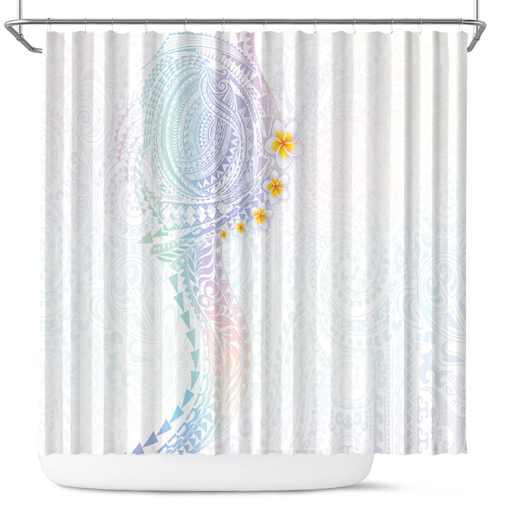 Hawaiian Tribal Tattoo and Plumeria Shower Curtain Polynesian Pattern Sweet