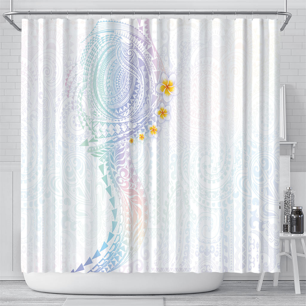 Hawaiian Tribal Tattoo and Plumeria Shower Curtain Polynesian Pattern Sweet