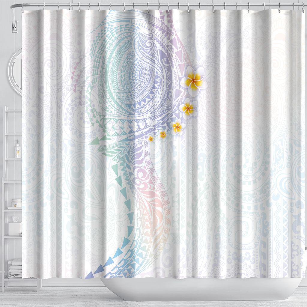 Hawaiian Tribal Tattoo and Plumeria Shower Curtain Polynesian Pattern Sweet