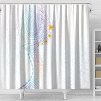 Hawaiian Tribal Tattoo and Plumeria Shower Curtain Polynesian Pattern Sweet