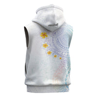 Hawaiian Tribal Tattoo and Plumeria Sleeveless Zip Hoodie Polynesian Pattern Sweet