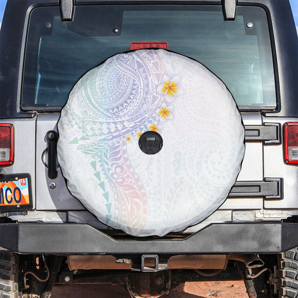 Hawaiian Tribal Tattoo and Plumeria Spare Tire Cover Polynesian Pattern Sweet