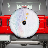 Hawaiian Tribal Tattoo and Plumeria Spare Tire Cover Polynesian Pattern Sweet