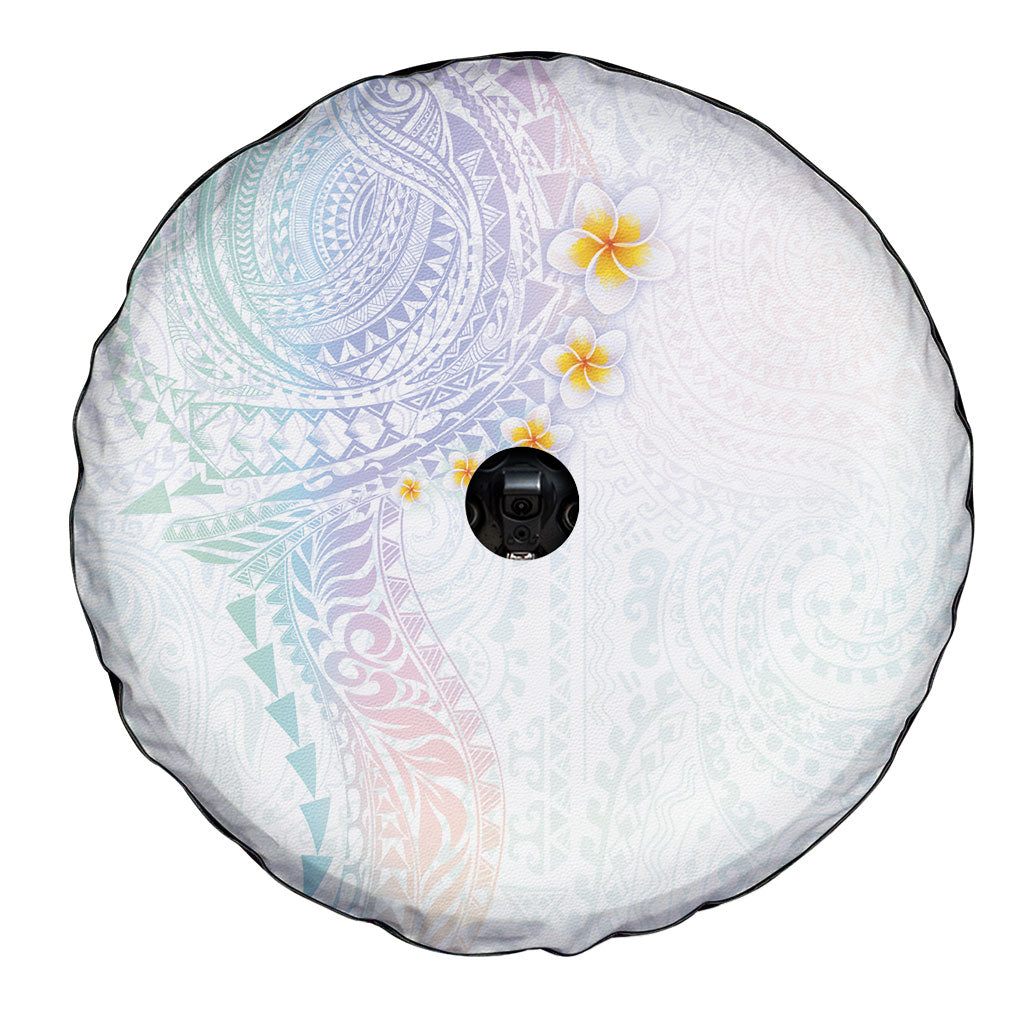Hawaiian Tribal Tattoo and Plumeria Spare Tire Cover Polynesian Pattern Sweet