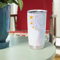 Hawaiian Tribal Tattoo and Plumeria Tumbler Cup Polynesian Pattern Sweet