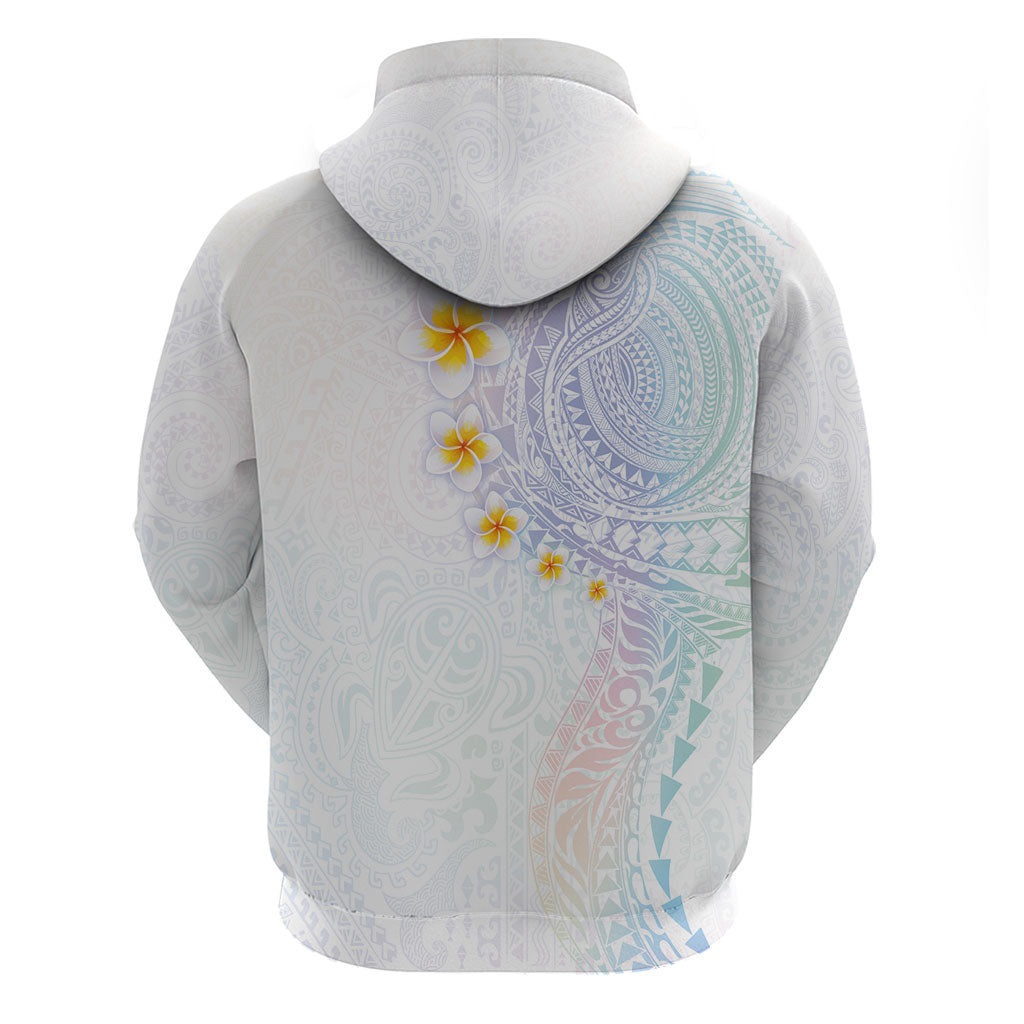 Hawaiian Tribal Tattoo and Plumeria Zip Hoodie Polynesian Pattern Sweet
