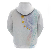 Hawaiian Tribal Tattoo and Plumeria Zip Hoodie Polynesian Pattern Sweet