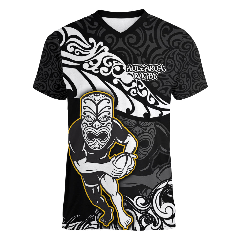 new-zealand-rugby-women-v-neck-t-shirt-maori-warrior-rugby-silver-fern-tribal-pattern