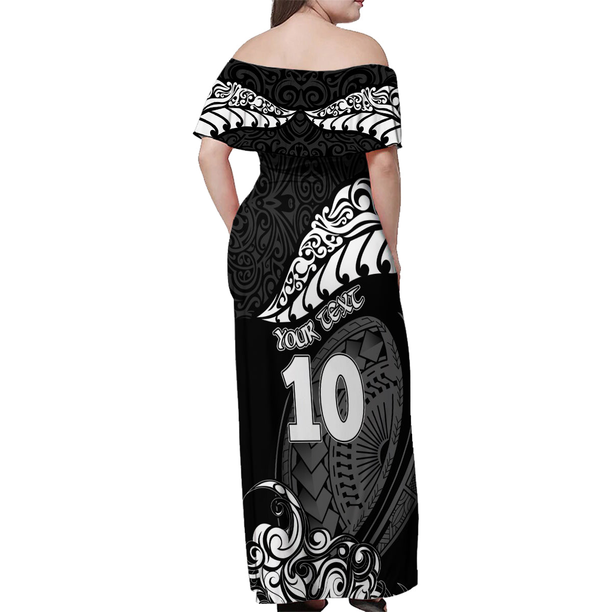 custom-new-zealand-rugby-family-matching-off-shoulder-maxi-dress-and-hawaiian-shirt-maori-warrior-rugby-silver-fern-tribal-pattern