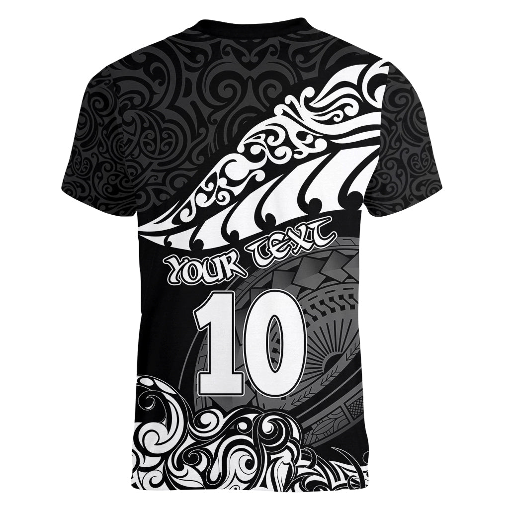 custom-new-zealand-rugby-women-v-neck-t-shirt-maori-warrior-rugby-silver-fern-tribal-pattern